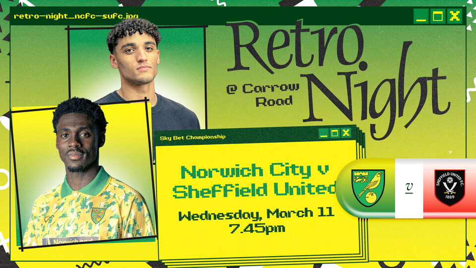 Tickets for Norwich City's fixture against Sheffield United on Wednesday, March 11 (KO 7.45pm), will go on-sale from Monday, February 23.