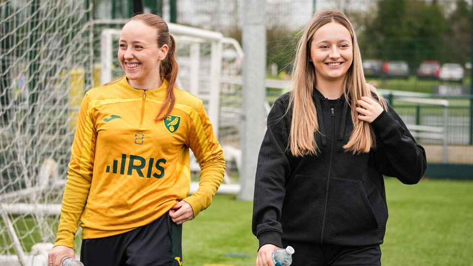 Norwich City Women players Millie Daviss and Sienna Booty joined the Community Sports Foundation's Girls Canary Cup at The Nest earlier this month.