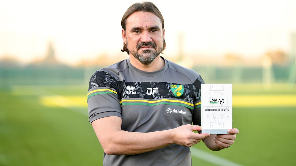 Norwich City's win and performance against Middlesbrough last Saturday has been named the Performance of the Week by the League's Manager Association.