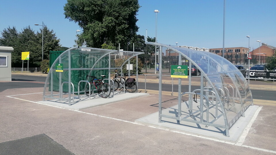 As part of our ongoing commitment to sustainability, a new bike shelter has been installed in the car park at Carrow Road.