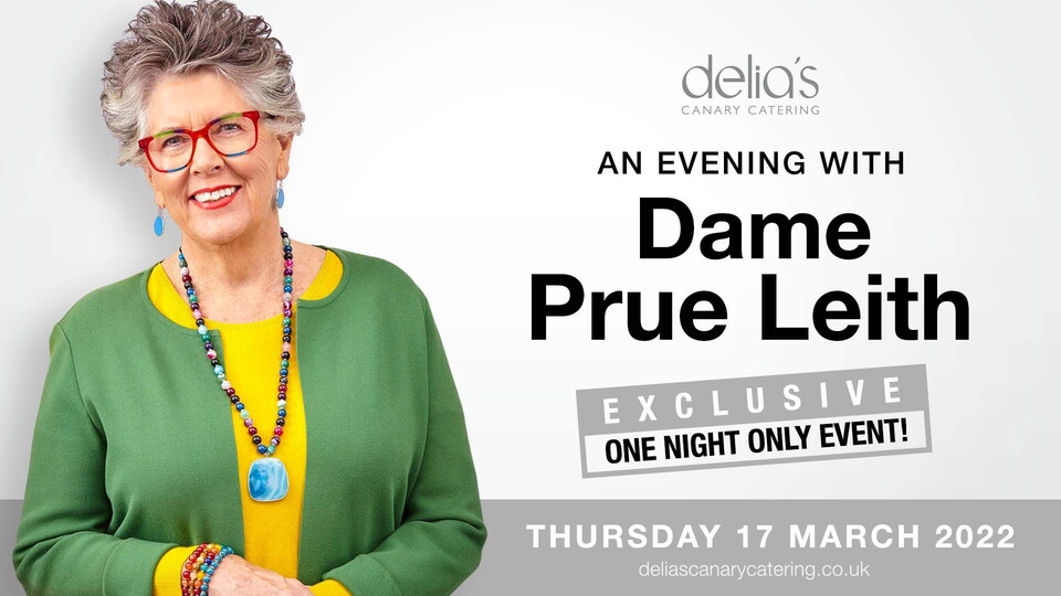 Today (Monday, March 14) is the last chance to get your hands on tickets to our exclusive Evening with Prue Leith, hosted by Delia’s Canary Catering at Carrow Road.