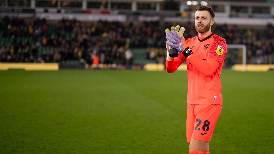 Angus Gunn has been named as Norwich City’s Anglian Home Improvements Player of the Month for March following a supporter vote.