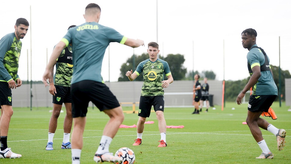 The Norwich City first team were training yesterday ahead of Saturday's Premier League opening match with Liverpool at Carrow Road.