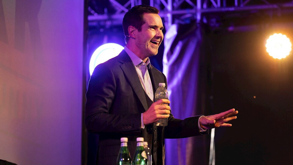 Comedian Jimmy Carr continued his 'Terribly Funny' tour in front of a crowd of 2,112 at Carrow Road on Thursday.