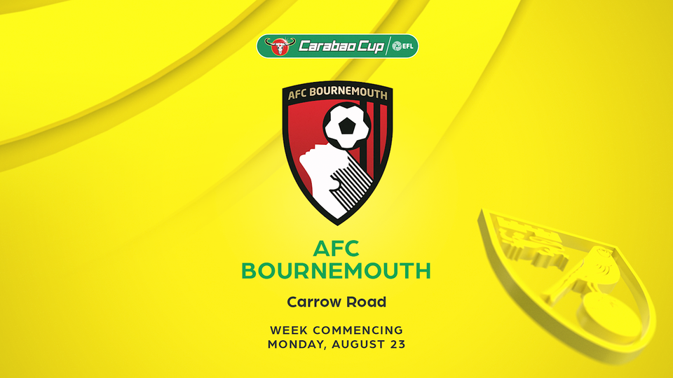 Norwich City have been drawn at home to AFC Bournemouth in the second round of the Carabao Cup.