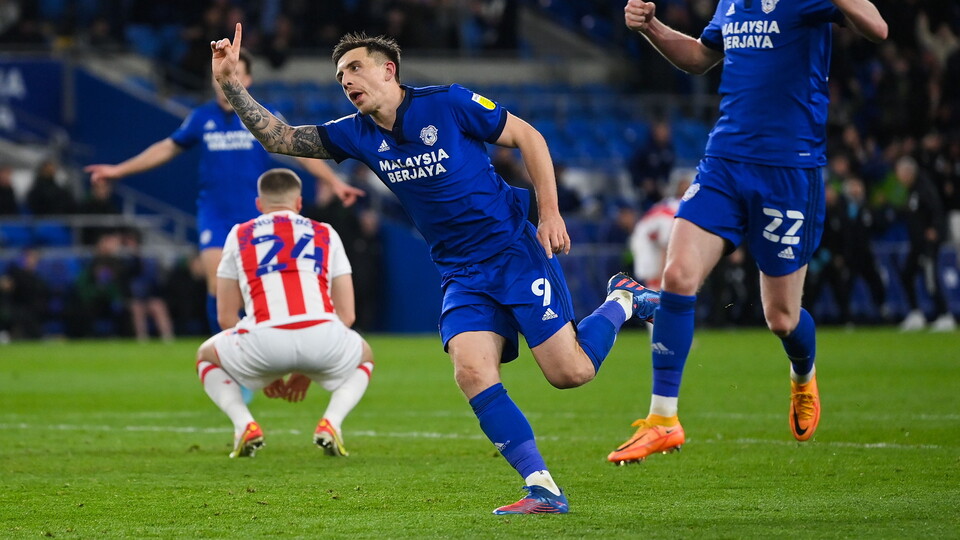 Norwich City loanee Jordan Hugill scored the winning goal as Cardiff City beat Stoke City 2-1 at home on Wednesday night.