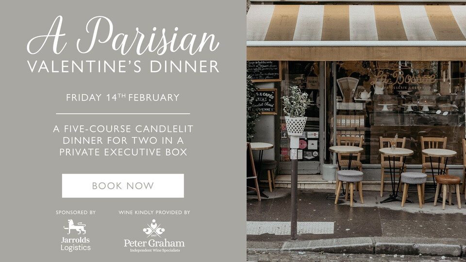 Celebrate Valentine's Day this year in an exclusive box for two overlooking the pitch at Carrow Road with a French-inspired five-course meal.