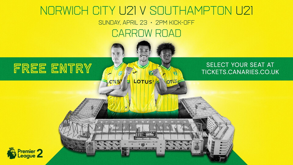Watch the next generation of Norwich City footballers, as Carrow Road plays host to the Under-21s in their fixture against Southampton on Sunday, April 23.