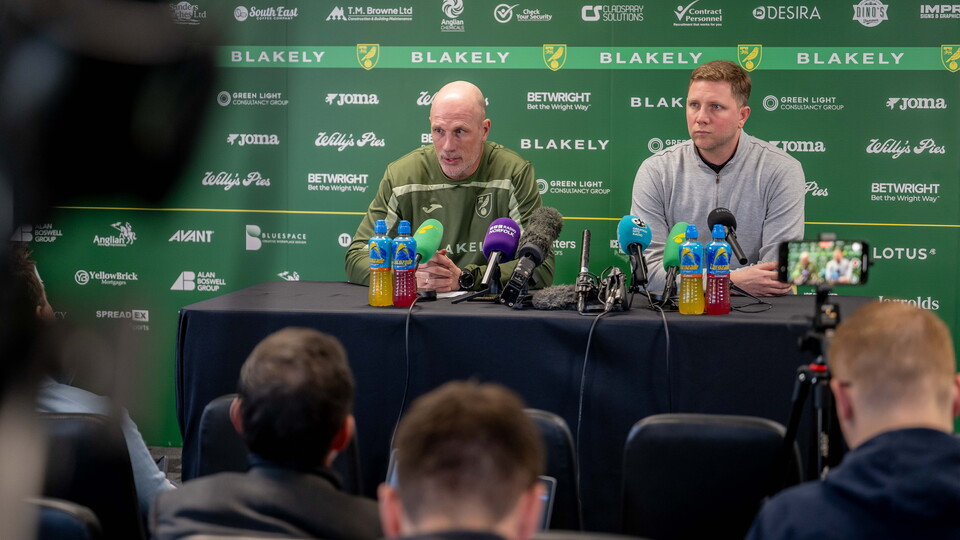 Norwich City's sporting director Ben Knapper joined Philippe Clement in his first press conference as the club's new head coach at the Avant Training Centre.