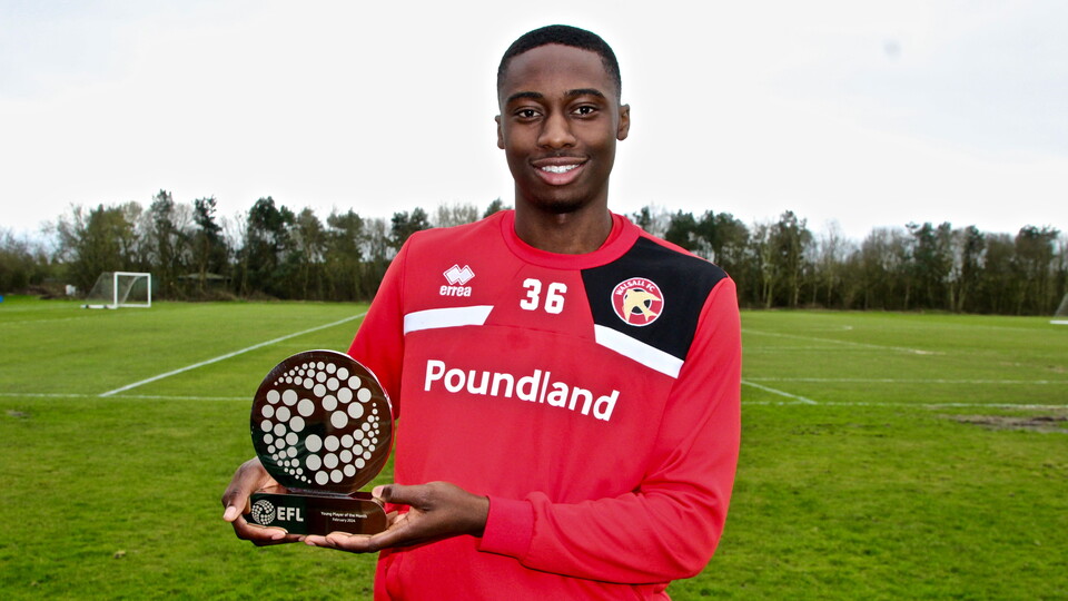After an impressive month on loan at Walsall, Emmanuel Adegboyega has been awarded the EFL's Young Player of the Month for February.