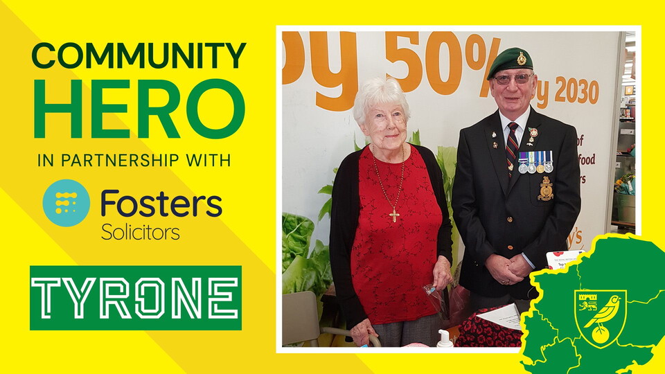 Our Community Hero for Norwich City’s fixture against Middlesbrough, in partnership with Fosters Solicitors, is Tyrone Power, chosen by Forces2Canaries.