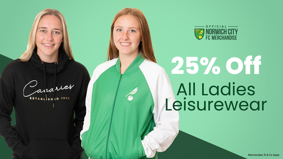 For a limited time only, Canary fans can get 25% off all ladies leisurewear.