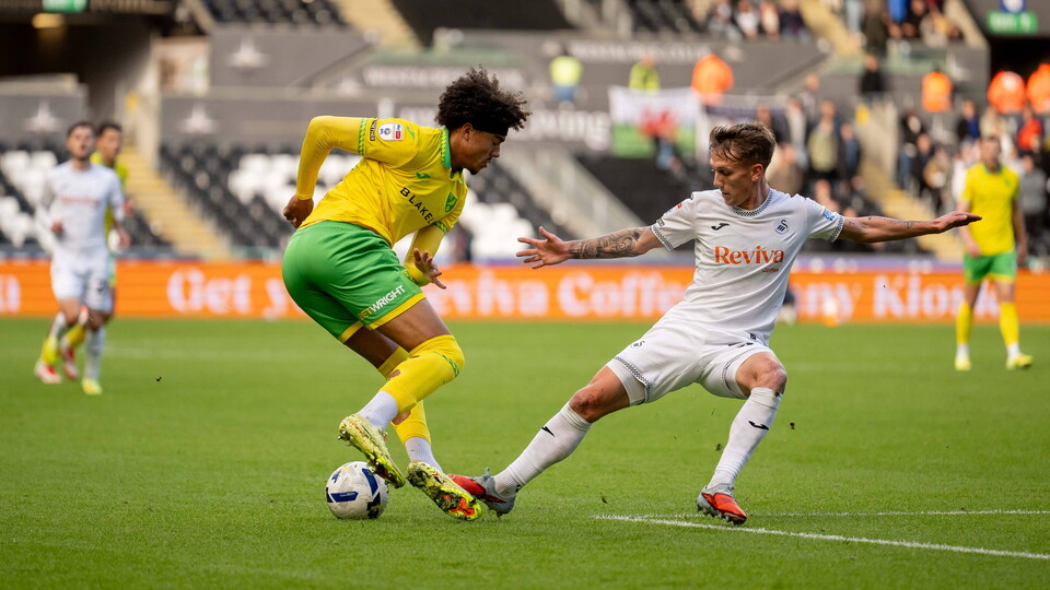 The matchworn shirts from Norwich City's Sky Bet Championship fixture against Swansea City are now available via auction.