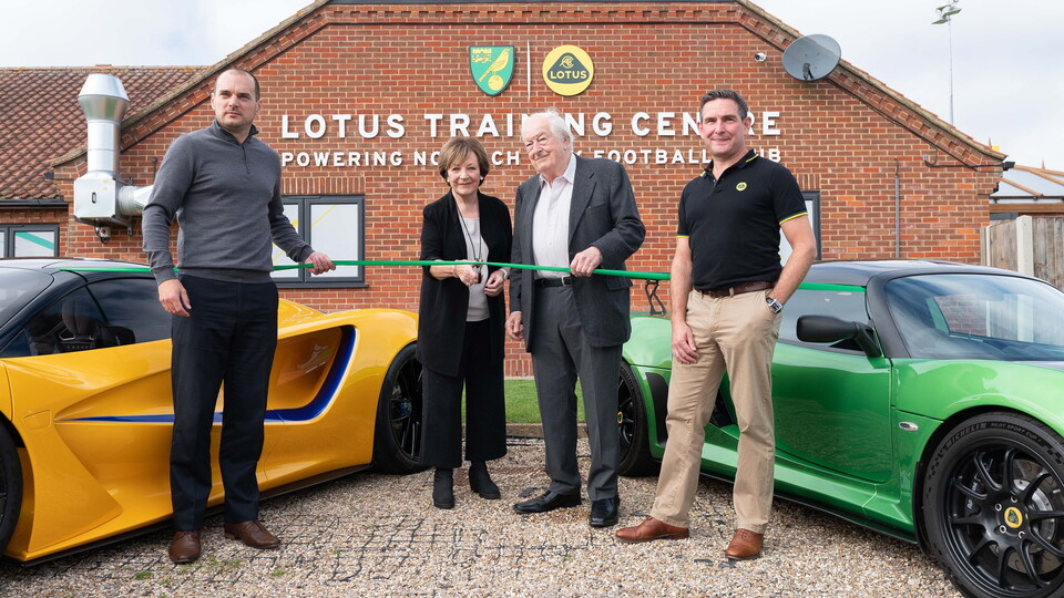 Norwich City's Lotus Training Centre was officially opened by majority shareholders Delia Smith and Michael Wynn Jones on Thursday.