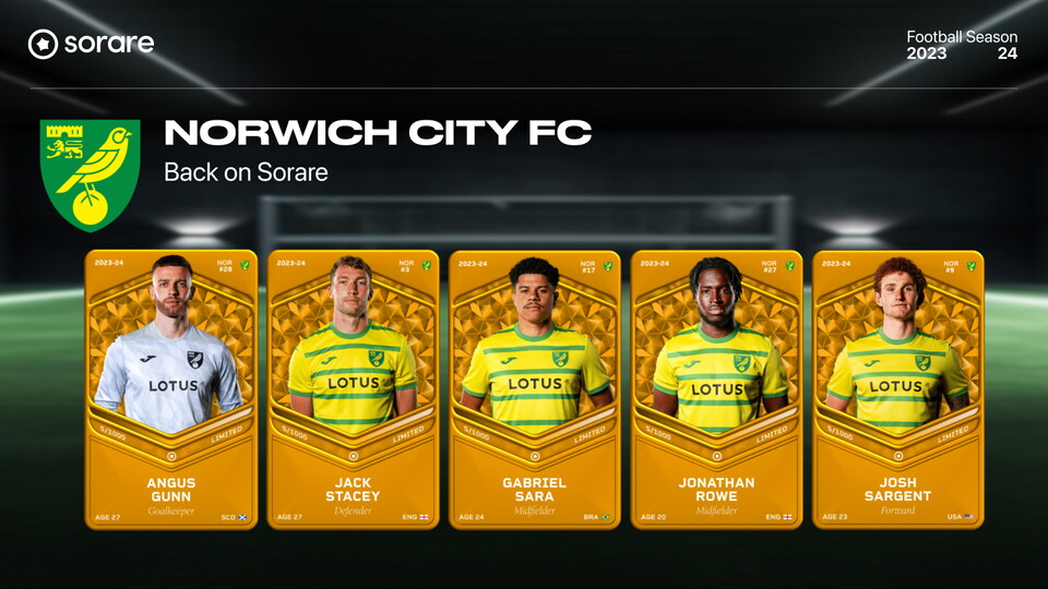 Ever dreamed of building and managing your own club with Norwich players? Now you can with Sorare, the revolutionary fantasy football experience.