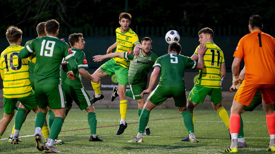 Ten-man Norwich City Under-21s exited the Norfolk Hire Senior Cup after a 2-0 defeat to Gorleston at the Harrod Sport Arena.