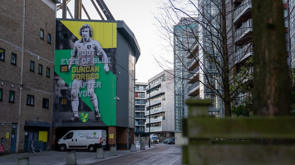 New artwork has been placed on the exterior of Carrow Road in honour of former Norwich City captain and club legend Duncan Forbes.
