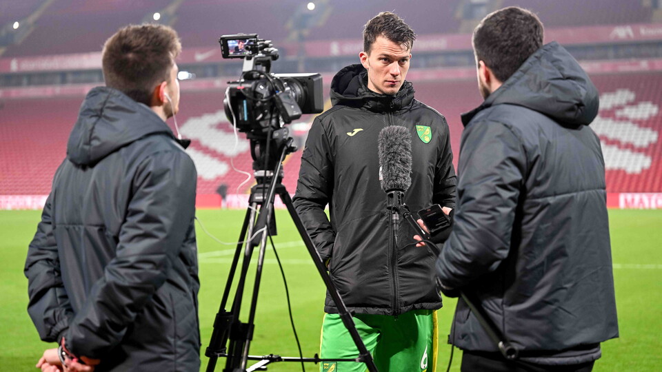 Norwich City defender Christoph Zimmermann made his first senior appearance since August in Wednesday’s 2-1 FA Cup defeat at Liverpool.