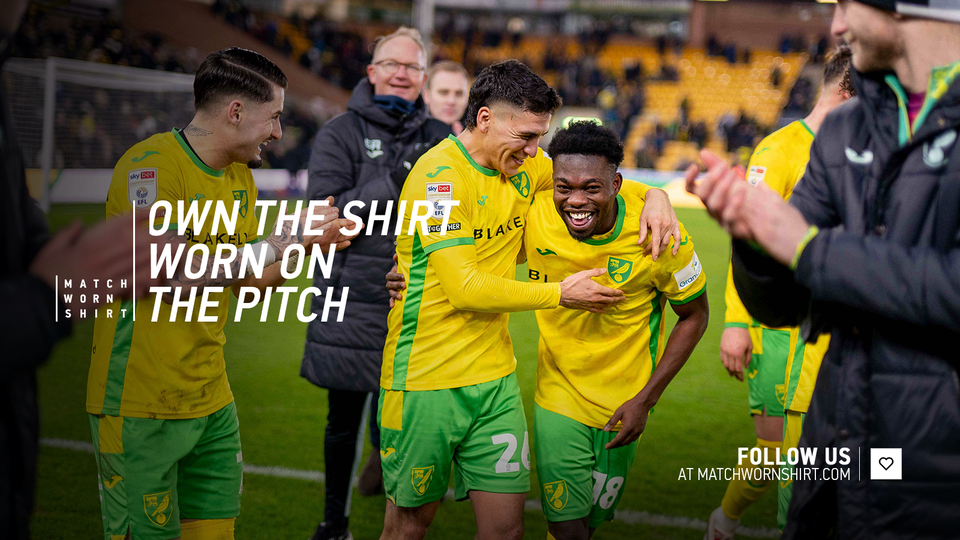 The players' shirts from Norwich City's dramatic 2-1 win against Cardiff City are now available via auction.