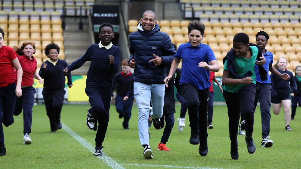 During a community football event organised by Anglian Home Improvements, over 150 students from three Norfolk schools had the opportunity to play on the prestigious Carrow Road pitch.