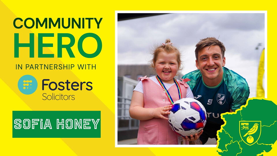 Our August Community Hero, in partnership with Fosters Solicitors, is Sofia Honey Adcock, for our Carabao Cup round one fixture against Birmingham City.