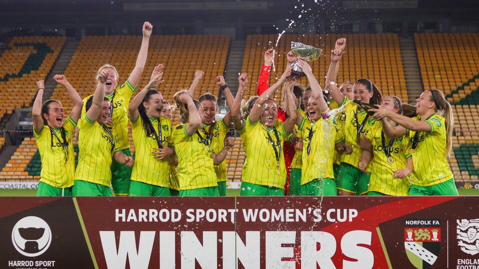 Goals from Ceri Flye, Katie Knights and Olivia Cook sealed the win for Norwich City Women in the County Cup final at Carrow Road.