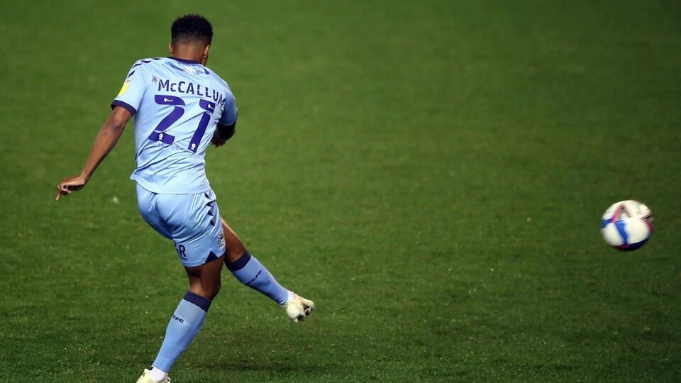 Sam McCallum followed his goal on the weekend with an assist for Coventry City on Tuesday night.