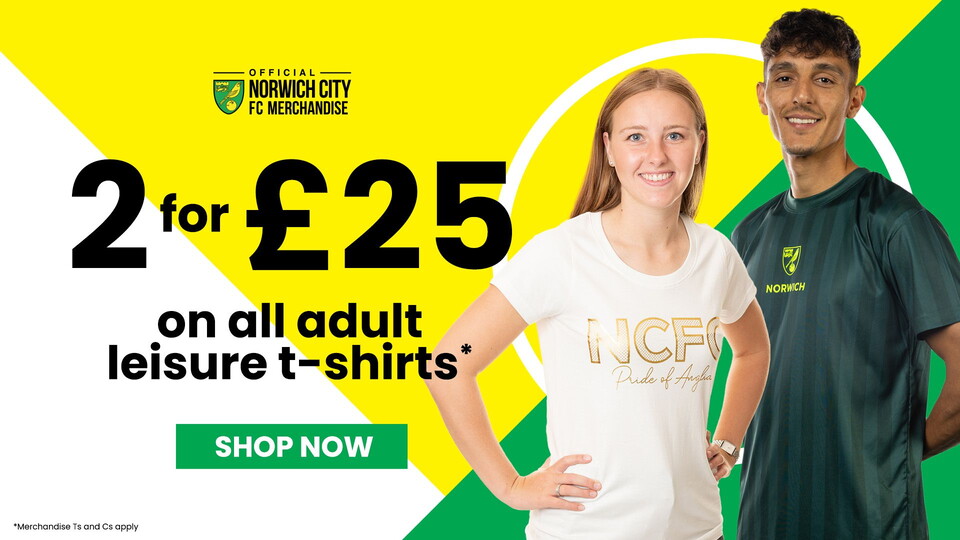 Canary fans can now purchase two adult leisure t-shirts for £25 in store or online.