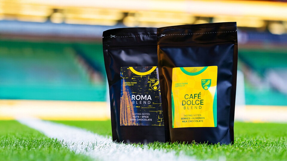 Primary club partner Green Farm Coffee have launched two new products, with packaging themed on Norwich City’s 2024/25 home and away kits.