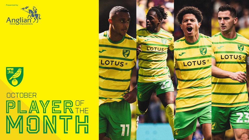 Voting is now open for the Norwich City Player of the Month for October, presented by Anglian Home Improvements