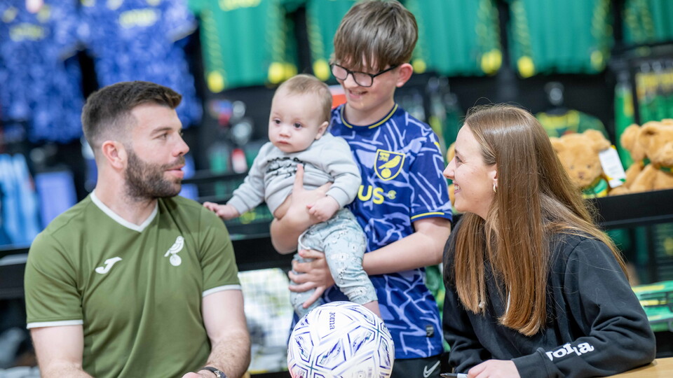 City duo Grant Hanley and Millie Daviss were joined by hundreds of fans at the Jarrold store on Thursday afternoon for a player signing session.