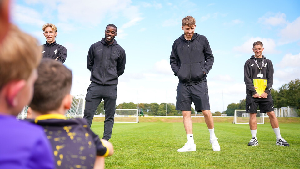 First-team players Jeffrey Schlupp and Daniel Grimshaw were special guests at a Community Sports Foundation 'Train like a Pro' session on Tuesday afternoon.