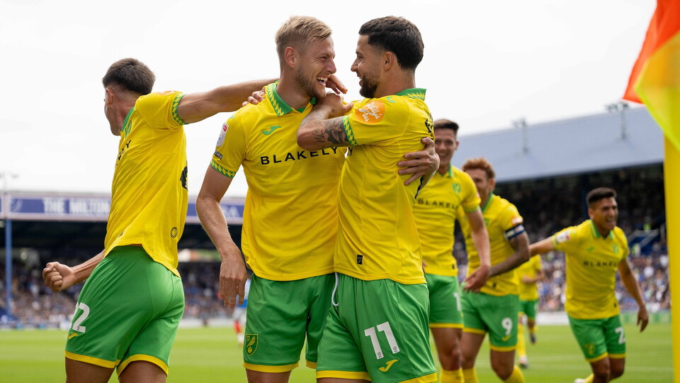 First-half goals from Harry Darling and Josh Sargent were enough to secure Norwich City's first Sky Bet Championship points of the season in a 2-1 win against Portsmouth.
