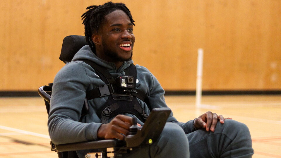 Jonathan Rowe made a surprise visit to the Community Sports Foundation’s Powerchair team training session on Friday, January 27.