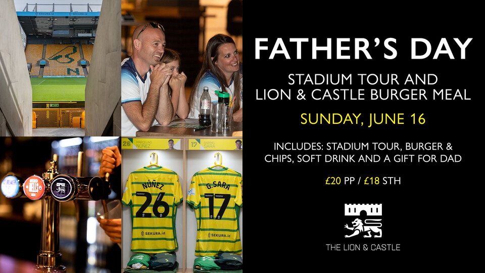 Celebrate Father's Day this year with an exclusive behind-the-scenes tour at Carrow Road; the perfect gift for any Norwich fan.