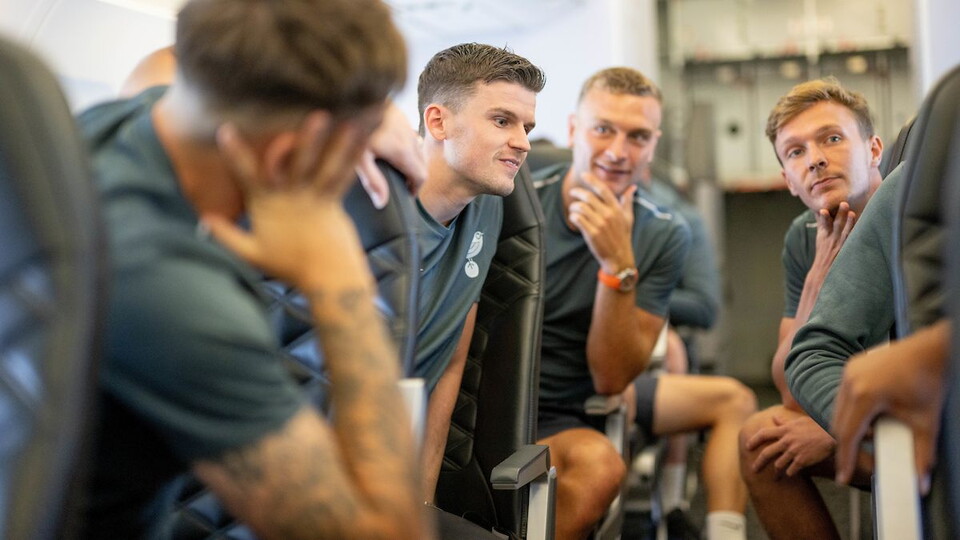 Norwich City's first-team squad flew to Germany on Sunday before having their first training session at a pre-season training camp in Grassau.