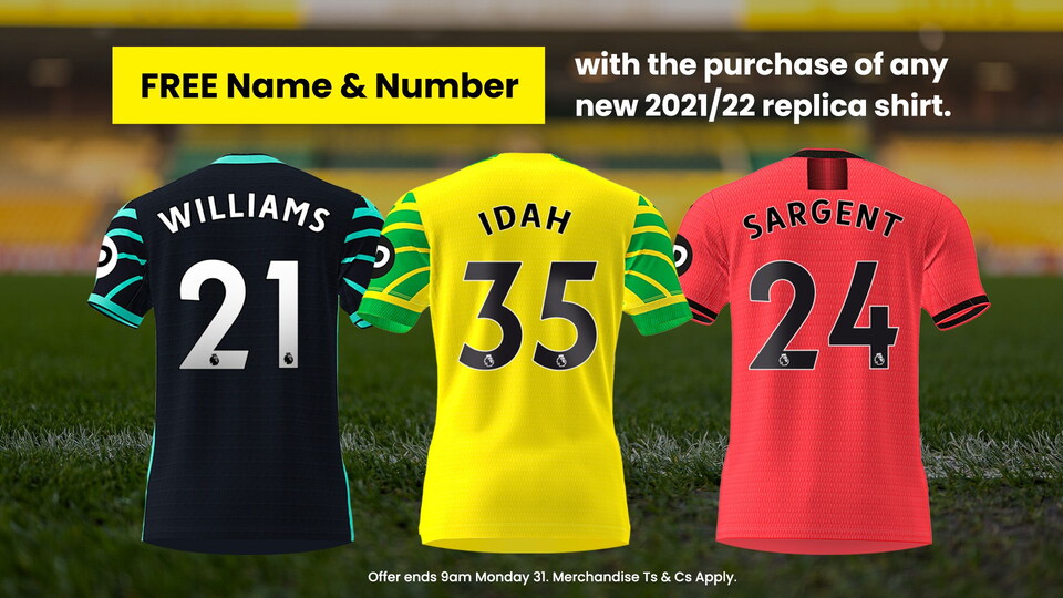 For a limited time only this weekend, we are offering free printing on all 2021-2022 replica shirts purchased in-store or online.