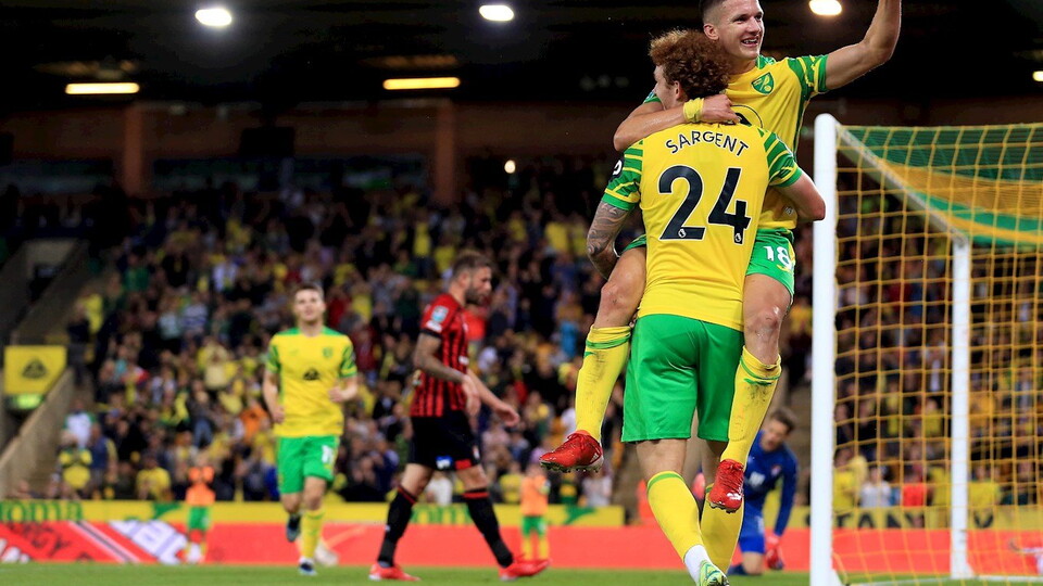 Norwich City cruised into the third round of the Carabao Cup as Christos Tzolis and Josh Sargent both bagged braces in a 6-0 victory over AFC Bournemouth.