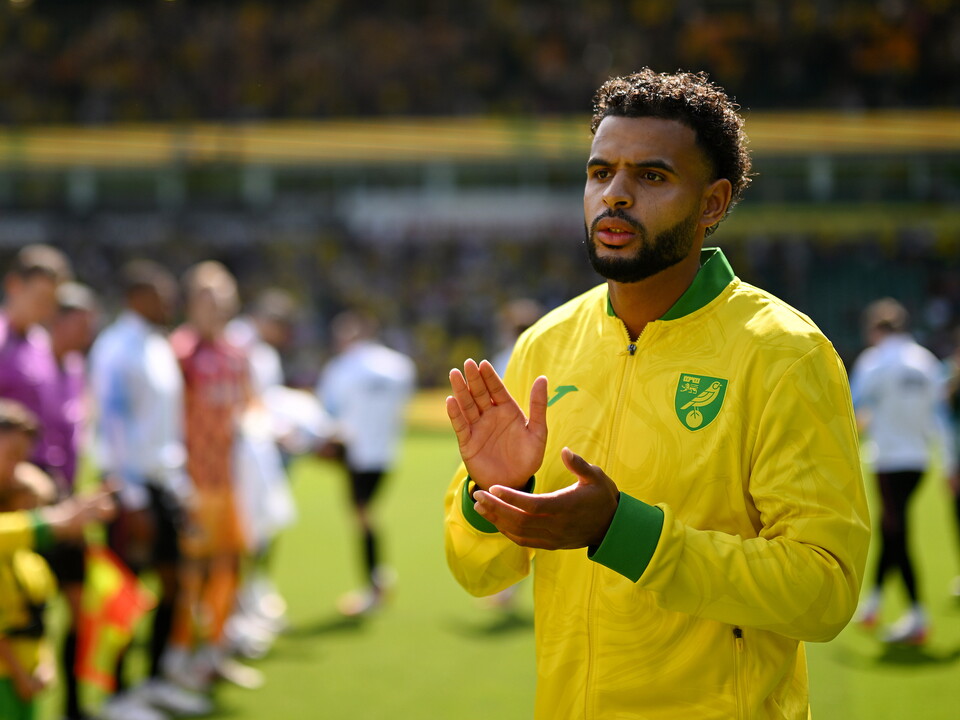 Anis Ben Slimane walking out onto the pitch at Carrow Road