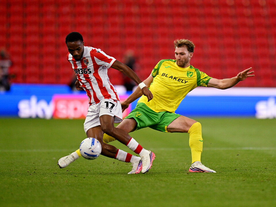 Jack Stacey playing against Stoke City